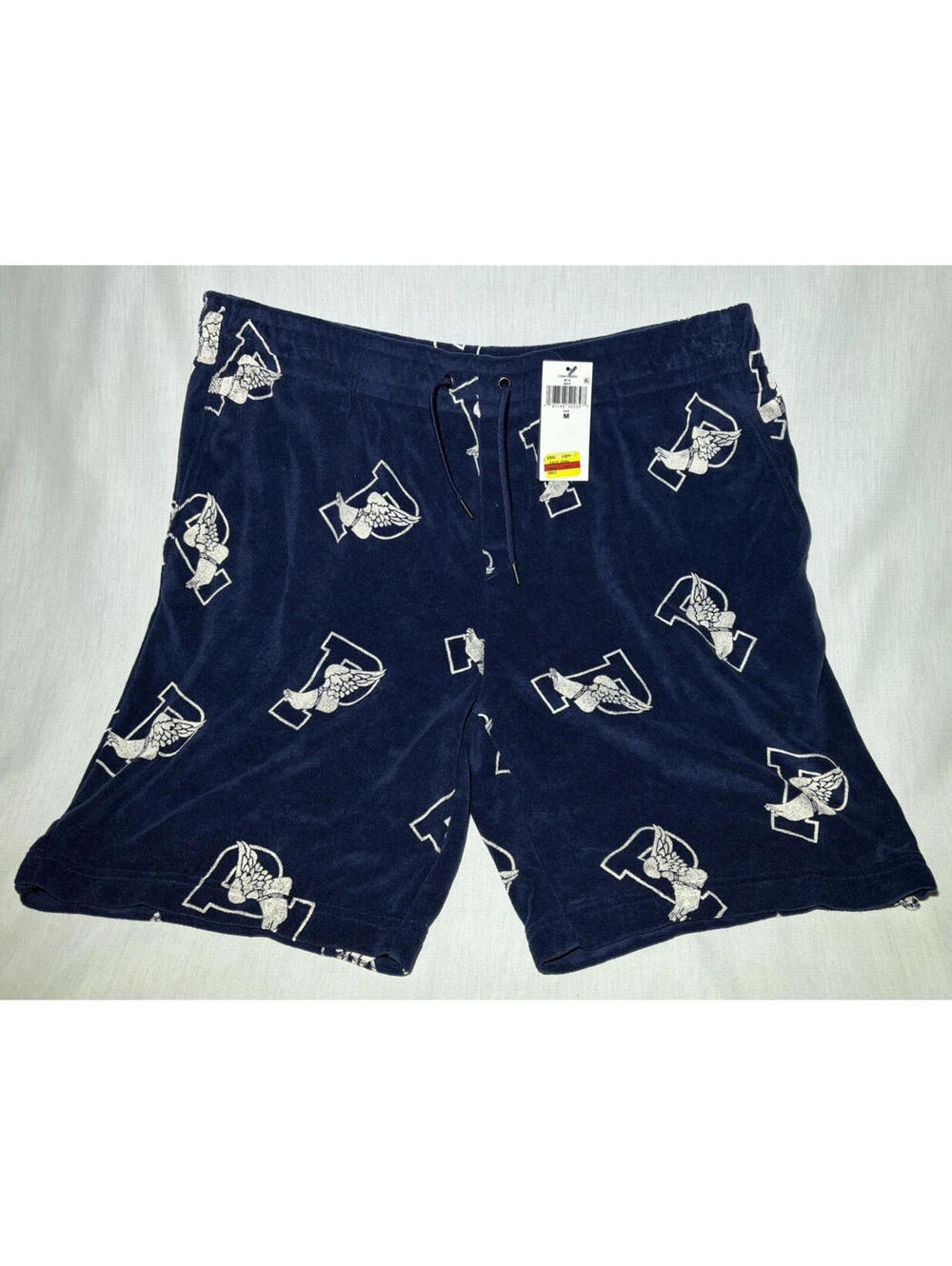 Polo Ralph Lauren Terry Cloth Shorts Navy Winged P Print Drawstring NWT M